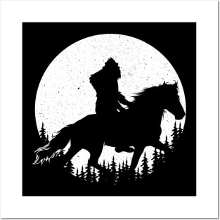 Bigfoot Riding Horse Posters and Art